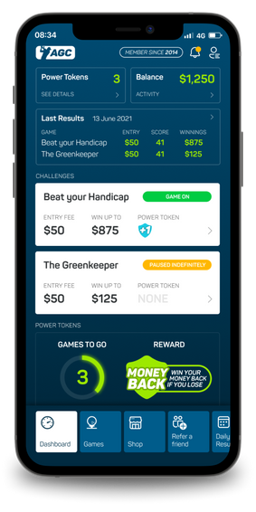 AGC App Dashboard Screen